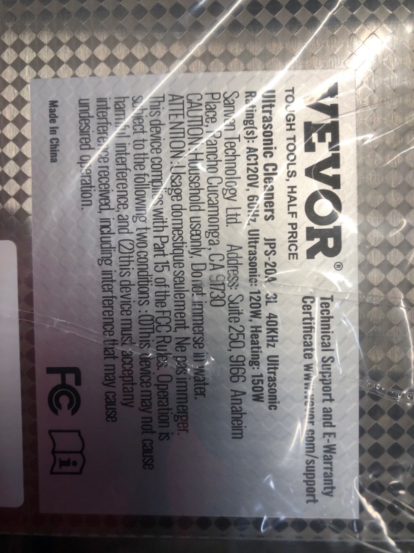 Photo 1 of VEVOR Ultrasonic Cleaner with Digital Timer & Heater, Professional Ultra Sonic Jewelry Cleaner, Stainless Steel Heated Cleaning Machine for Glasses Watch Rings Small Parts Circuit Board (3L)