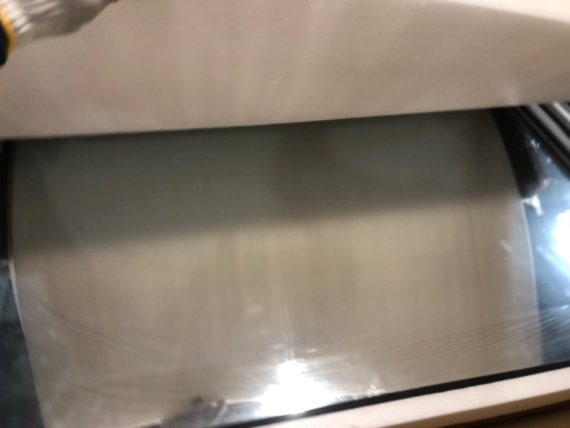 Photo 1 of FTOTI 48x36 Inch LED Bathroom Mirror with Lights, Vanity Lighted Black Framed Mirror Anti Fog Stepless Dimmable,Wall Mounted Light up Mirror (Horizontal/Vertical)