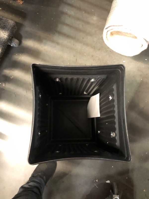 Photo 5 of ***USED - MAJOR DAMAGE - SEE PICTURES***
Safco Canmeleon Trash Can, 15 Gallons, Indoor and Outdoor Use, Durable & Weather-Resistant Commercial Garbage Can with Ashtray and Stone Panels, Black