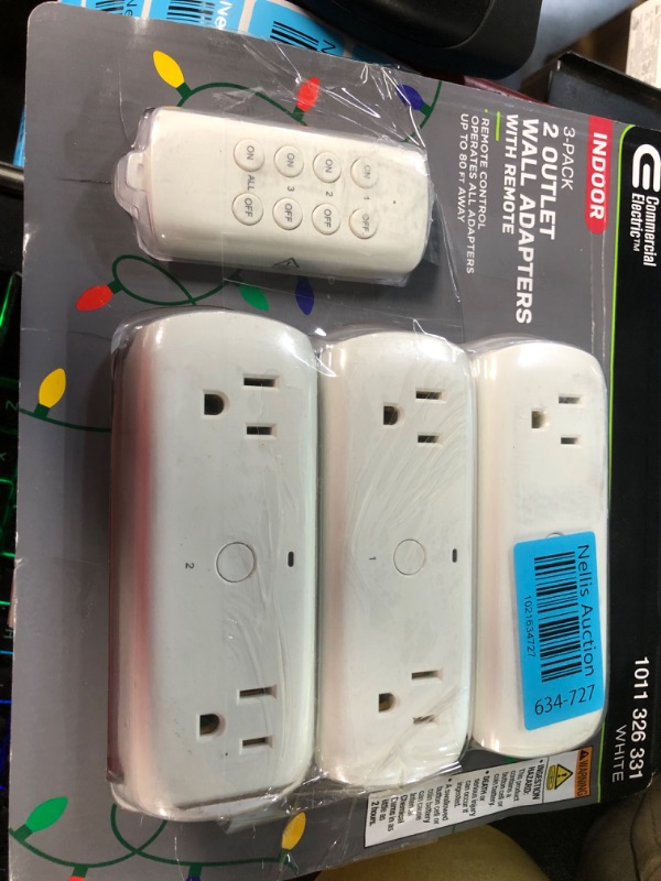 Photo 1 of Wireless Indoor Remote Control AC/DC Adapter, White(3-Pack)