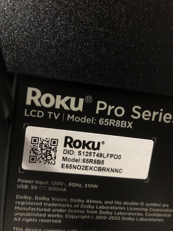 Photo 1 of Roku Smart TV – 65-Inch Pro Series 4K QLED RokuTV with Backlit Roku Voice Remote Pro, Dolby Vision IQ, 120Hz Refresh Rate – Live Local News, Sports, Gaming ***FACTORY SEALED*** (opened for inspection)