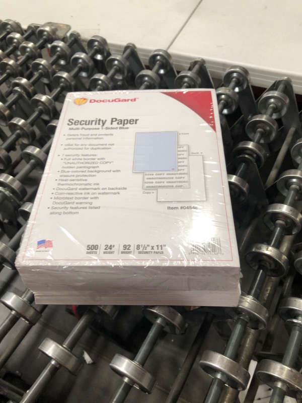 Photo 1 of DocuGard Advanced Blue Multi-Purpose Security Paper, 7 Features, 8.5 x 11 Inches, 24 lb, 500 Sheets (04546) 7 Security Features, 500 Sheets