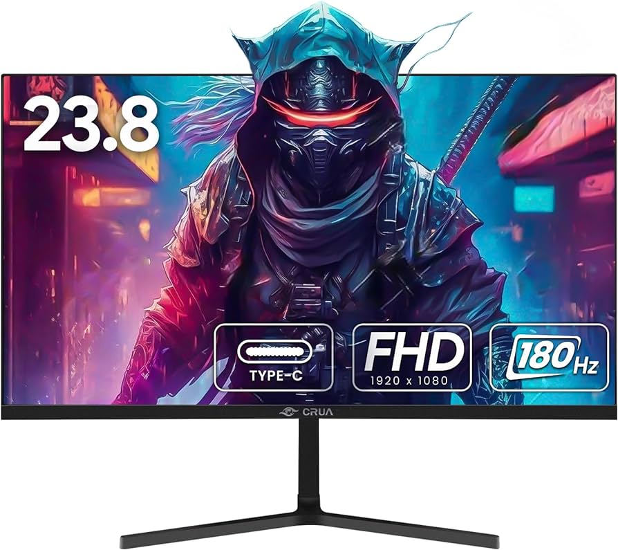 Photo 1 of CRUA 24 Inch Curved Gaming Monitor, 180hz/144hz FHD 1080p Computer Monitor