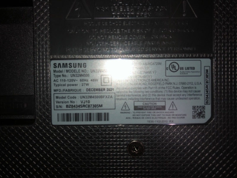 Photo 5 of PARTS ONLY/ SEE NOTES****
SAMSUNG 32-inch Class LED Smart FHD TV 720P (UN32M4500BFXZA)