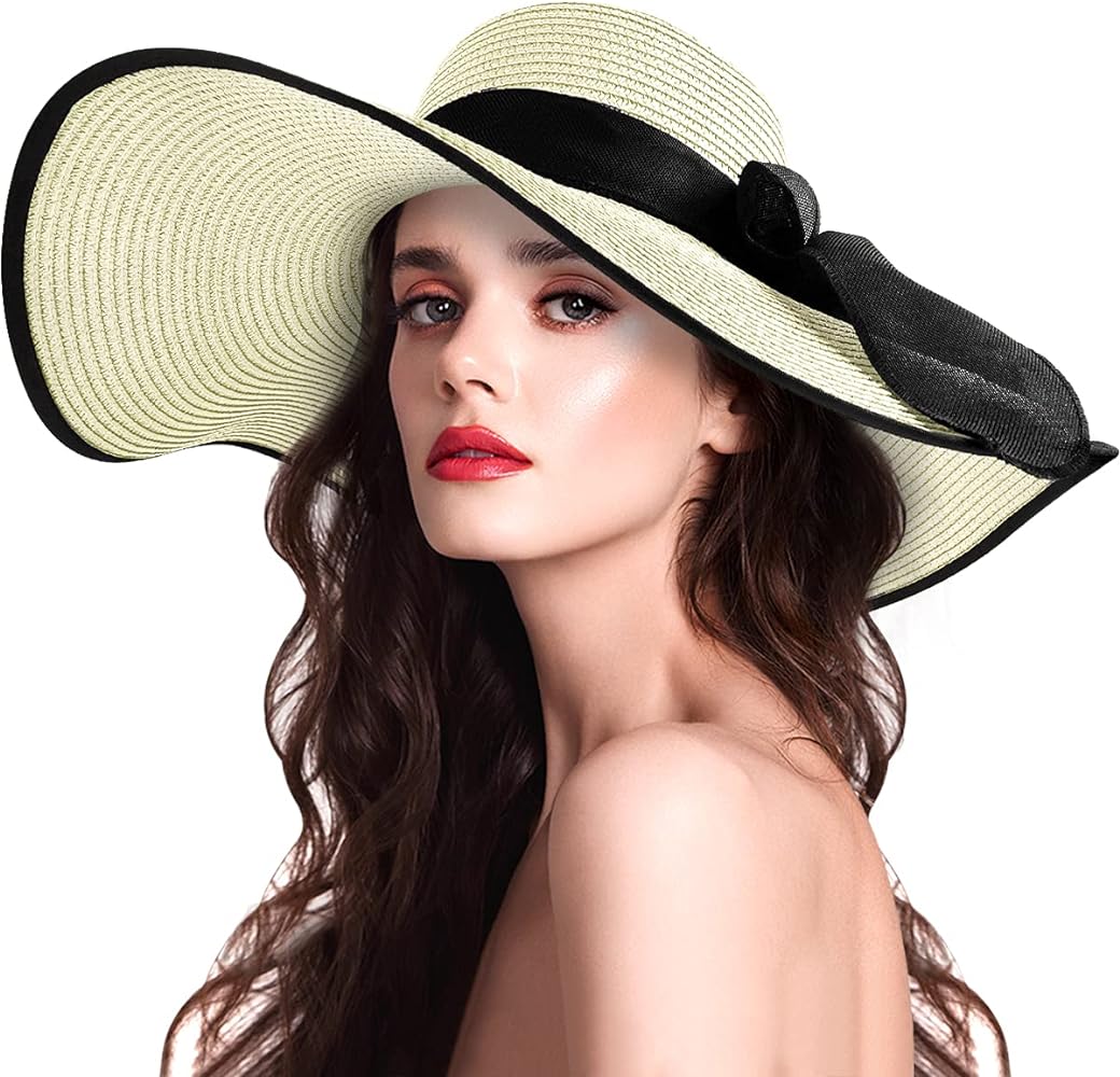 Photo 1 of Sun Hats Women Wide Brim Straw Beach Hats for Women UV Protection Ladies Straw Hats for Summer