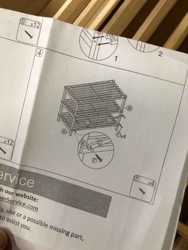 Photo 3 of **PARTS** **SEE CLERK NOTES** Wood Shoe Rack, Storage Bench –3 TIER