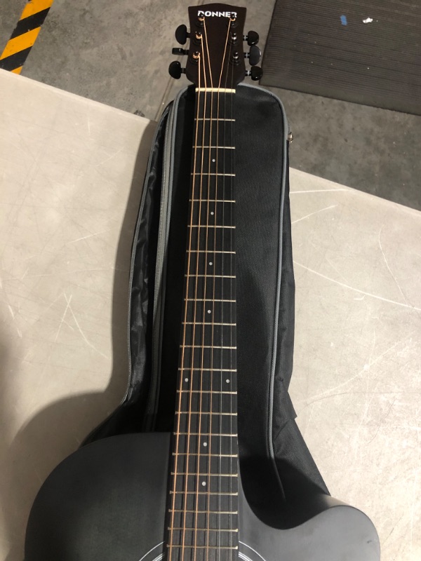 Photo 4 of * used * see all images * 
Donner Black Acoustic Guitar for Beginner Adult Full Size Cutaway Acustica Guitarra