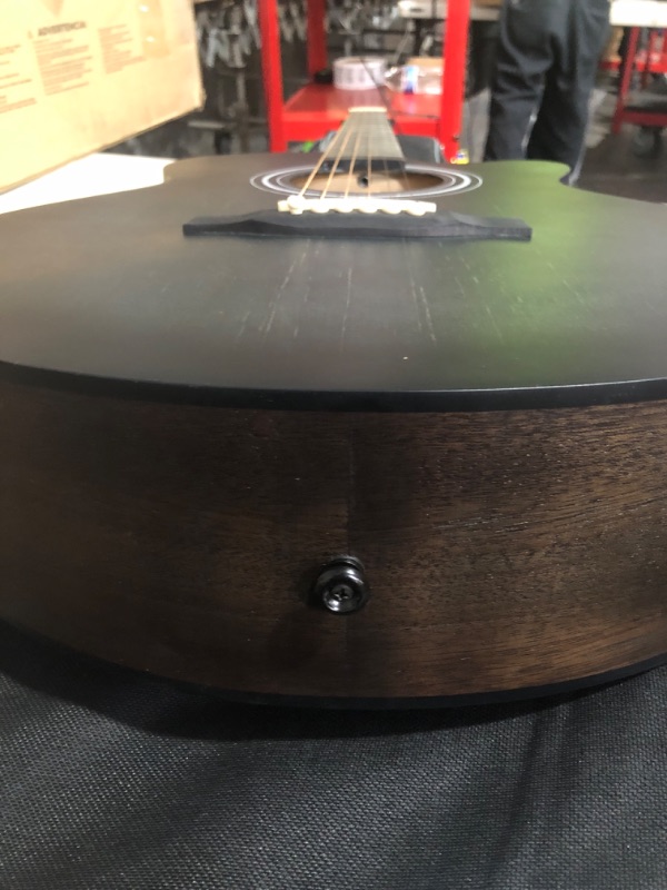 Photo 1 of * used * see all images * 
Donner Black Acoustic Guitar for Beginner Adult Full Size Cutaway Acustica Guitarra