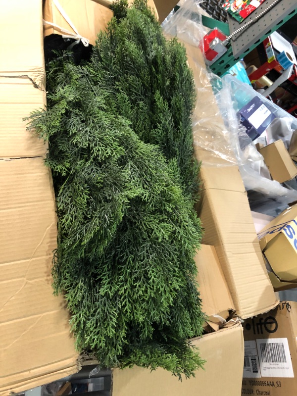Photo 2 of ?Set of 2? Large Supersize Tree - 42Inch/3.5 Foot Outdoor,Indoor Artificial Boxwood Plant Topiary Garden Torch Shaped Topiary Artificial Topiaries Bushes Potted Fake Plants Company Home Office Decor L-42inch (Hot)