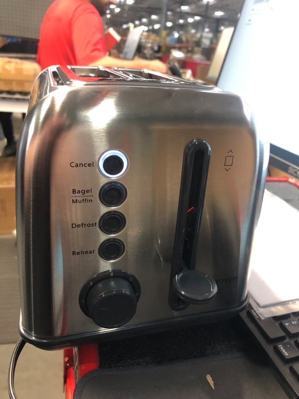 Photo 1 of BUYDEEM DT620 2-Slice Toaster, Extra Wide Slots, Retro Stainless Steel with High Lift Lever, Bagel and Muffin Function, Removal Crumb Tray, 7-Shade Settings (Stainless Steel)