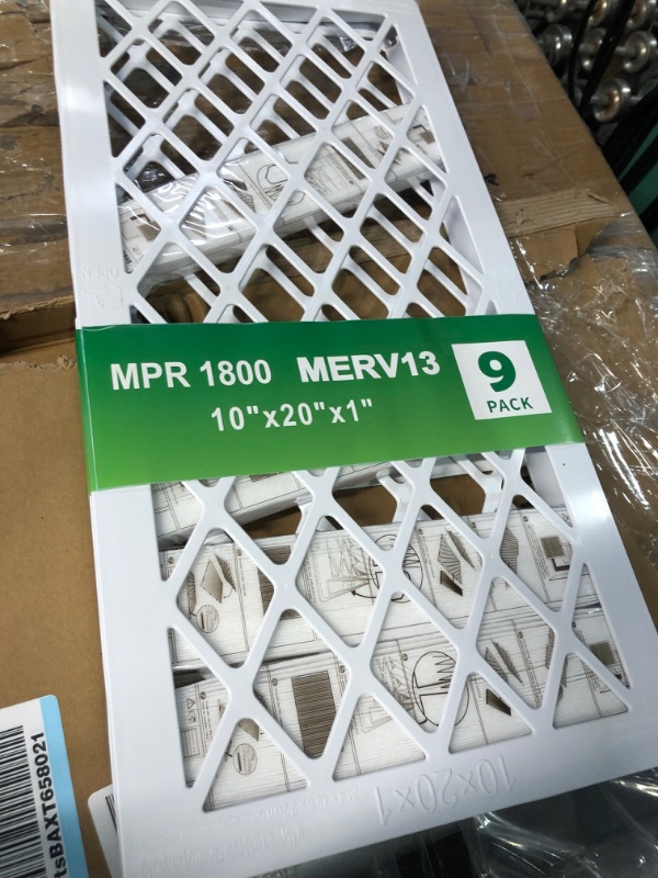 Photo 4 of UBeesize Reusable Air Filter 10x20x1 (9-Pack), MERV 13 MPR 1800 AC/HVAC Furnace Filters,Deep Pleated Air Cleaner, (Actual Size 9.5" x 19.5" x 0.75"),1x Reusable ABS Frame+9 x Filter,Breathe Fresher 10x20x1 1 frame+9 filters MERV13 Air Filter