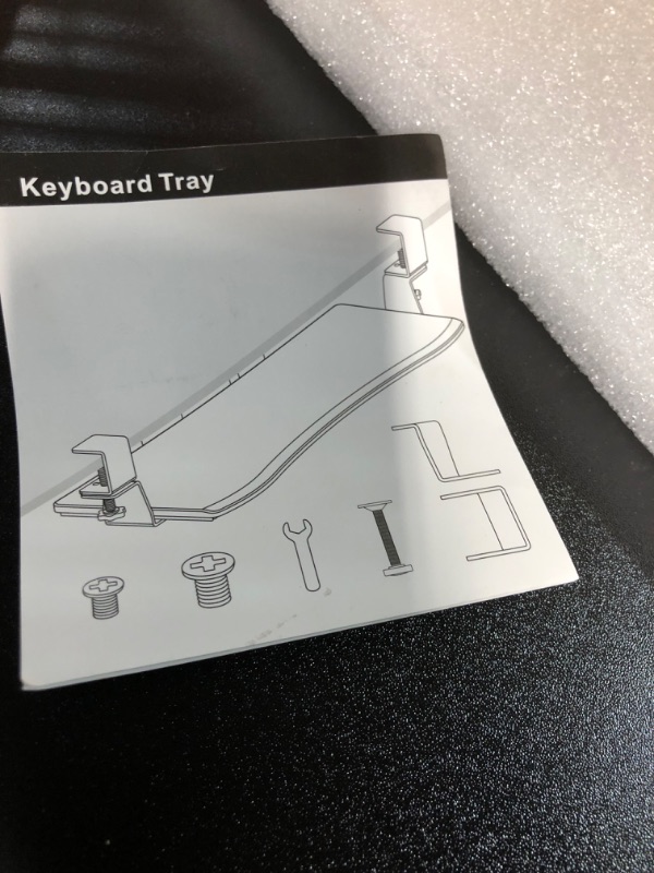 Photo 2 of LETIANPAI Keyboard Tray Under Desk,Pull Out Keyboard & Mouse Tray with Heavy-Duty C Clamp Mount,27(32 Including Clamps)x11.8 in Slide Out Platform Computer Drawer,Suitable for home work or office work