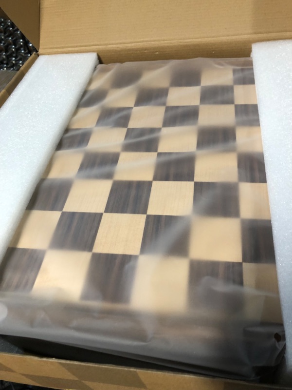 Photo 1 of AMEROUS 15 Inches Magnetic Wooden Chess Folding Board, Handmade Portable Travel Chess Board Game Sets with Game Pieces Storage Slots - Beginner Chess Set for Kids and Adults