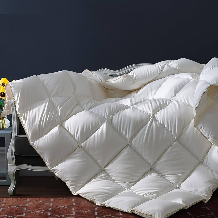 Photo 1 of *sim to stock* Puffy White Goose Feather Down Comforter Queen