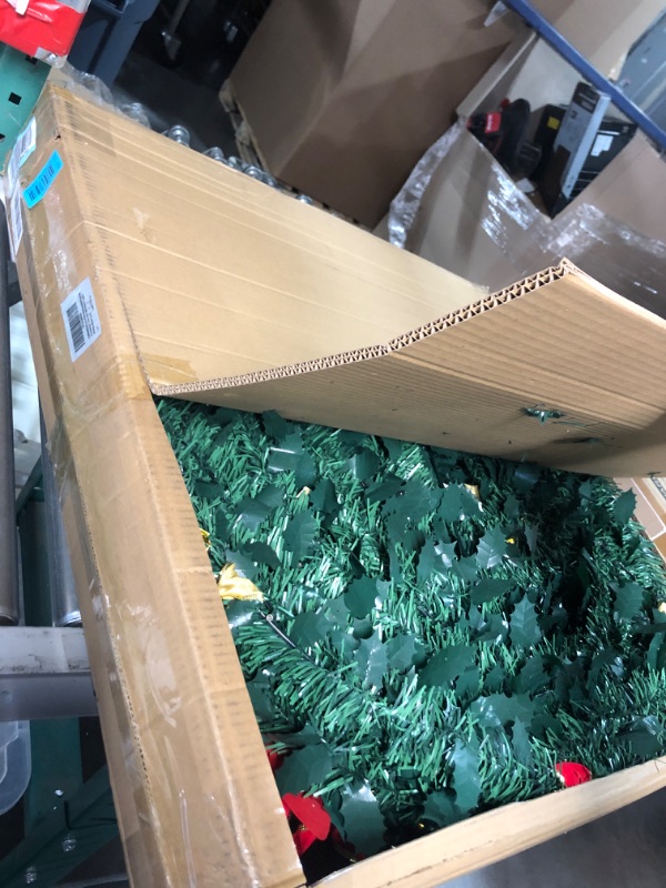 Photo 3 of **NONREFUNDABLE**FOR PARTS OR REPAIR**SEE NOTES**
6.5 Ft Prelit Full Christmas Tree Decor Pop up Xmas Tree 250 Warm Lights,36 Ornaments,Red&Gold Ribbon,18 Flowers,26 Bows,UL Plug Powered,Fire-Resistant Collapsible Outdoor Indoor Holiday Party Decor 6.5 Fe