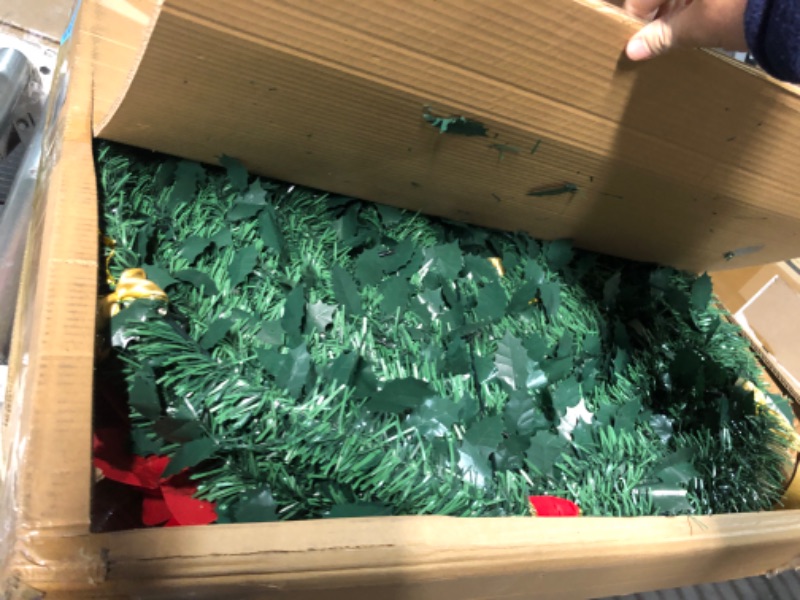 Photo 2 of **NONREFUNDABLE**FOR PARTS OR REPAIR**SEE NOTES**
6.5 Ft Prelit Full Christmas Tree Decor Pop up Xmas Tree 250 Warm Lights,36 Ornaments,Red&Gold Ribbon,18 Flowers,26 Bows,UL Plug Powered,Fire-Resistant Collapsible Outdoor Indoor Holiday Party Decor 6.5 Fe