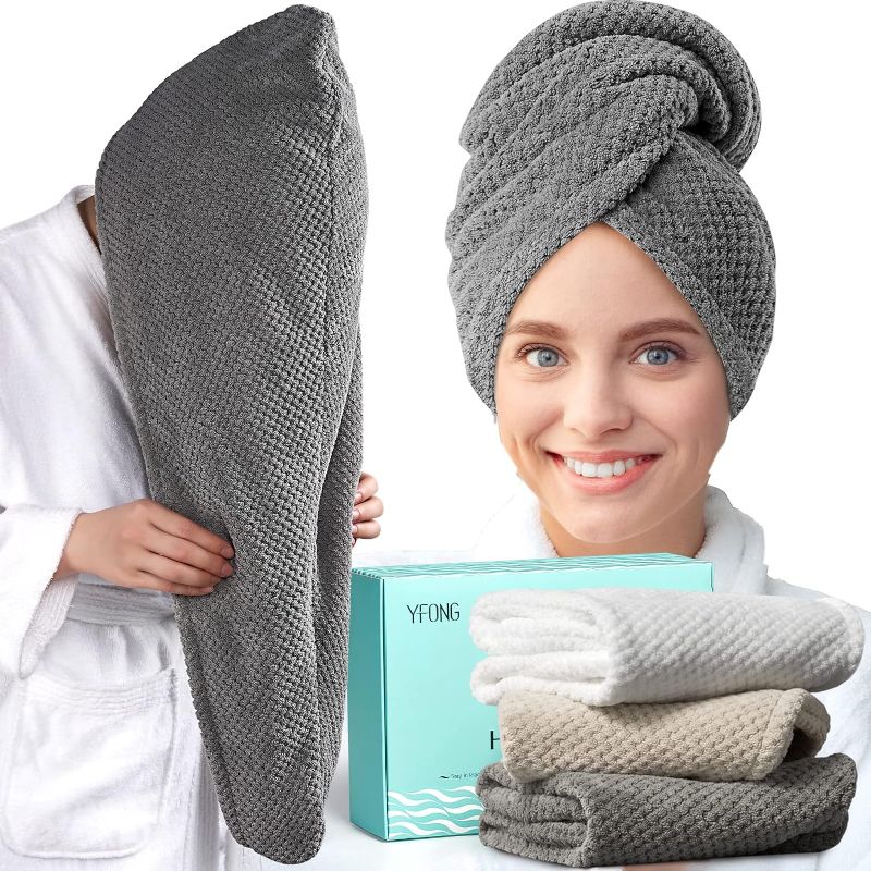 Photo 1 of 3 Pack Large Microfiber Hair Towel