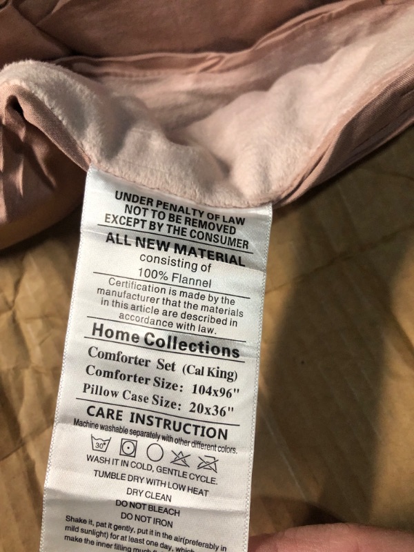 Photo 2 of *SIM TO STOCK* California King Comforter Set - Pink Bedding Comforter Set, Comforters Cal King Cationic Dyeing Comforter with 2 Pillow Shams (Cal King, 104x96 inches, 3 Pieces) Pink California King