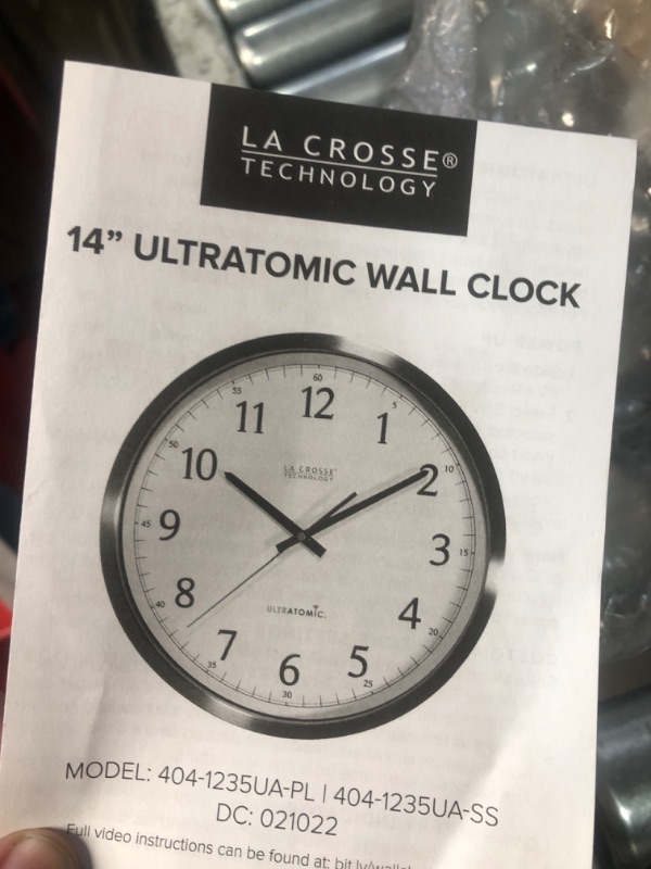 Photo 2 of [READ NOTES]
La Crosse Technology 404-1235UA-SS 14 Inch UltrAtomic Analog Stainless Steel Wall Clock