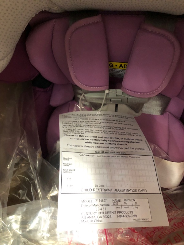 Photo 5 of Century Drive On 3-in-1 Car Seat | All-in-One Car Seat for Kids 5-100 lb, Berry