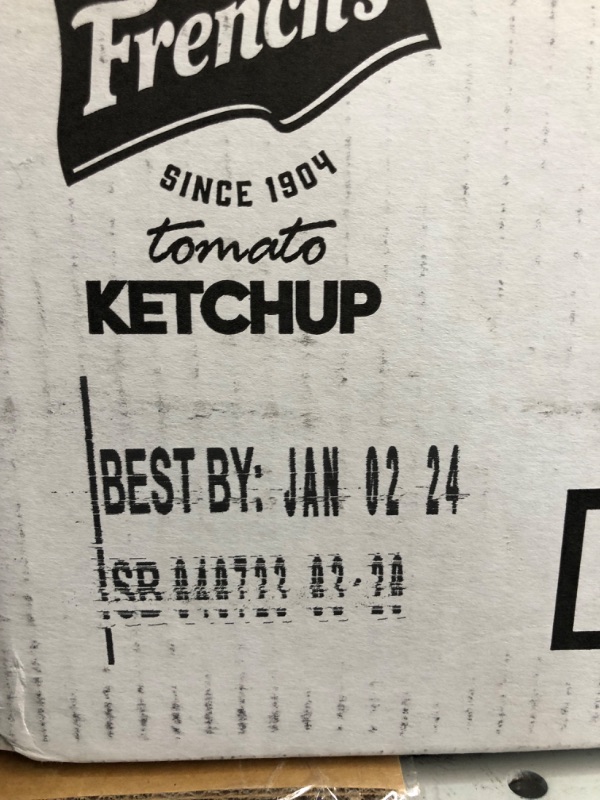 Photo 3 of **Expired 1/2/24**
Frenchs Tomato Ketchup, 9 Gram -- 1500 per case.