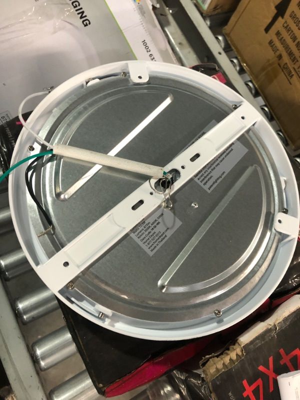 Photo 1 of 11 in. 12.5-Watt Dimmable White Integrated LED Edge-Lit Round Flat Panel Flush Mount Ceiling Light Color Changing
