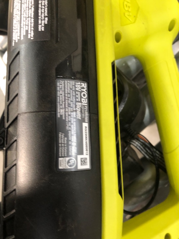Photo 4 of (READ NOTES) RYOBI (RY40460) 350 CFM 18V Cordless Jet Fan Blower, 4.0 Ah Battery and Charger
