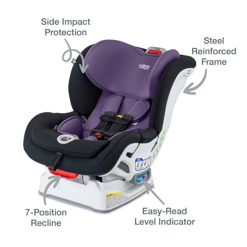 Photo 4 of (READ NOTES) Britax Boulevard Clicktight Convertible Car Seat, Purple Contour SafeWash
