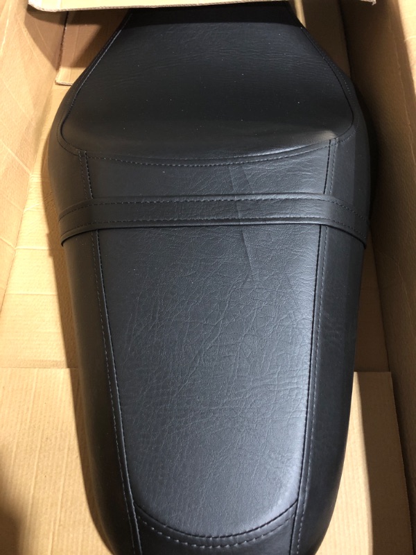 Photo 2 of * item damaged * see images * 
OUMURS Motorcycle Seats Compatible With Harley Sportster Seat Forty Eight Front Driver Rear Passenger Two Up Leather Seat Cushion