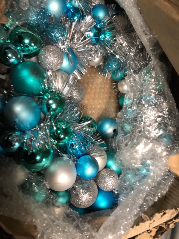 Photo 1 of **MINOR DAMAGE SEE NOTES**
Artificial Christmas Wreath for Front Door Decor,
