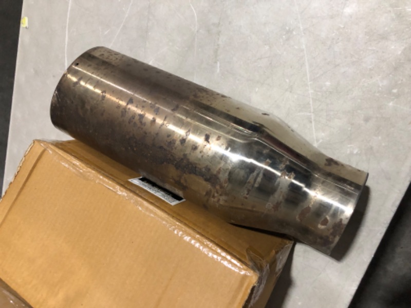 Photo 3 of ***HEAVILY USED AND DIRTY - SEE PICTURES***
Diesel Exhaust Tip 4", 6" Outlet 18" Overall Length Bolt-On Truck Tip, Rolled Angle Cut, Polished