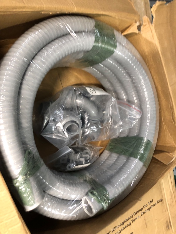 Photo 2 of (1 inch Dia * 25 Feet) Yariwiz Flexible Electrical Conduit Liquid Tight PVC Conduit Kit with 3 PCS Coupling, 3 PCS Elbow and 7 PCS Strap, Sealtight Seal Flex Liquidtight Wire Outdoor Non Metallic Grey 1 inch-25ft Kit