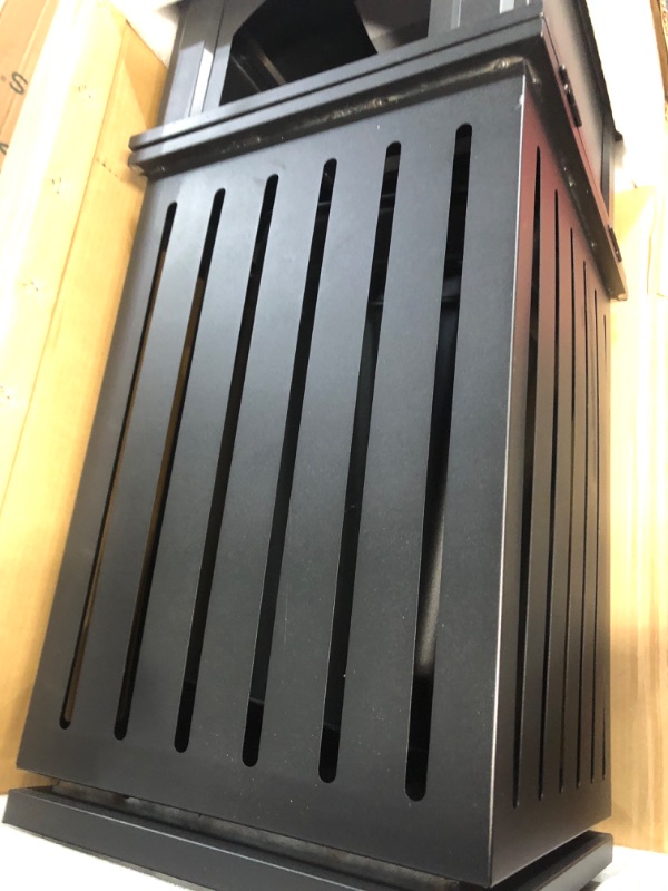 Photo 4 of BEAMNOVA Outdoor Trash Can Matte Black Garbage Enclosure  Matte Black 35.5*15.8*15.8 in / 90*40*40cm