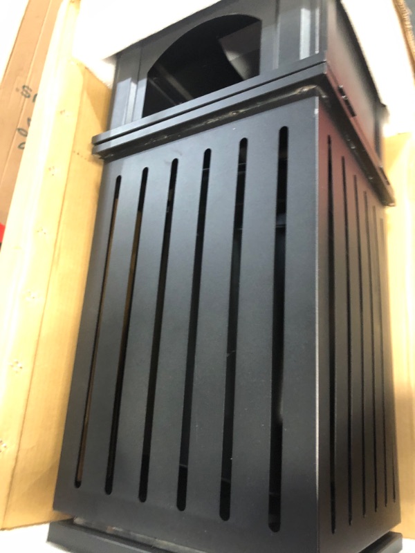 Photo 3 of BEAMNOVA Outdoor Trash Can Matte Black Garbage Enclosure  Matte Black 35.5*15.8*15.8 in / 90*40*40cm