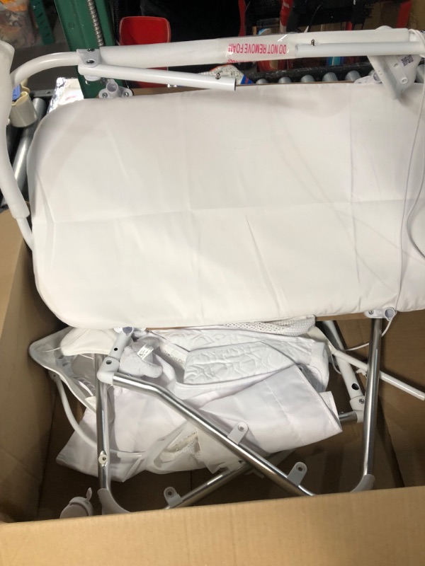 Photo 3 of Dream On Me Lacy Portable 2-in-1 Bassinet & Cradle in White, Lightweight Baby Bassinet 