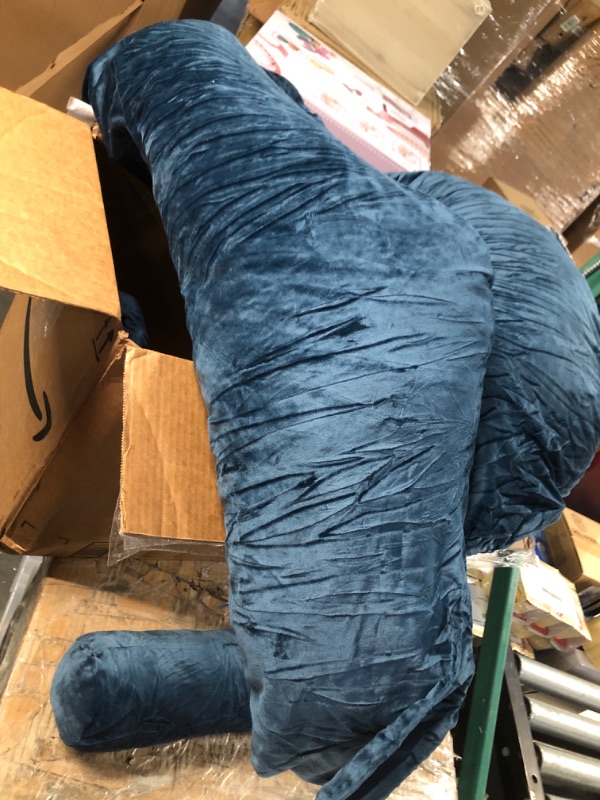 Photo 2 of [STOCK PHOTO FOR REFERENCE, READ NOTES]
LUXETILE Pregnancy Pillow Body Support, Shredded Memory Foam  Pregnancy Body Pillows with Removable Velvet Cover(Navy Blue, 56Inch