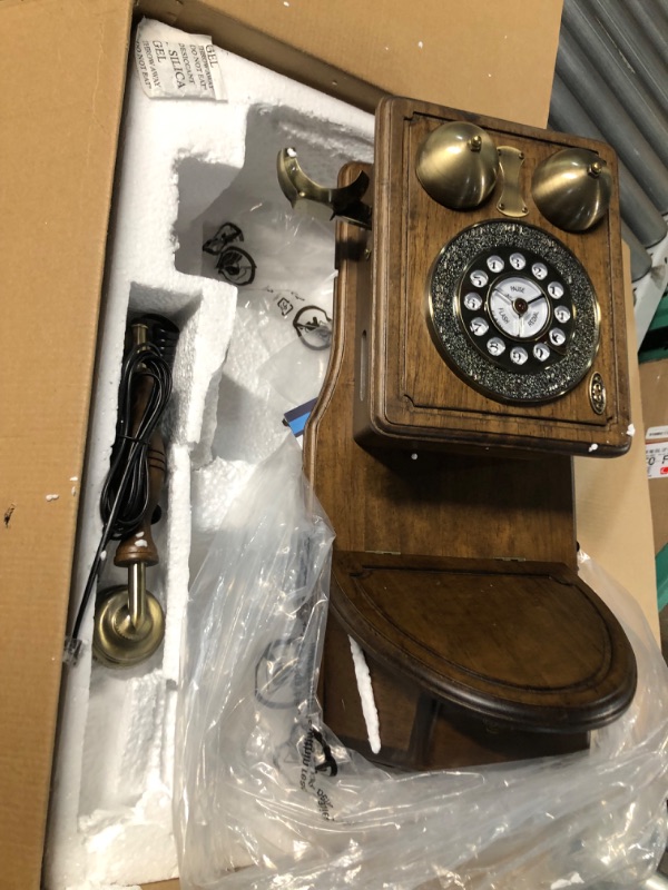 Photo 3 of Pyle Vintage/Classic Style Corded Phone - Retro Design Landline Telephone, Antique Wall-Mount Phone