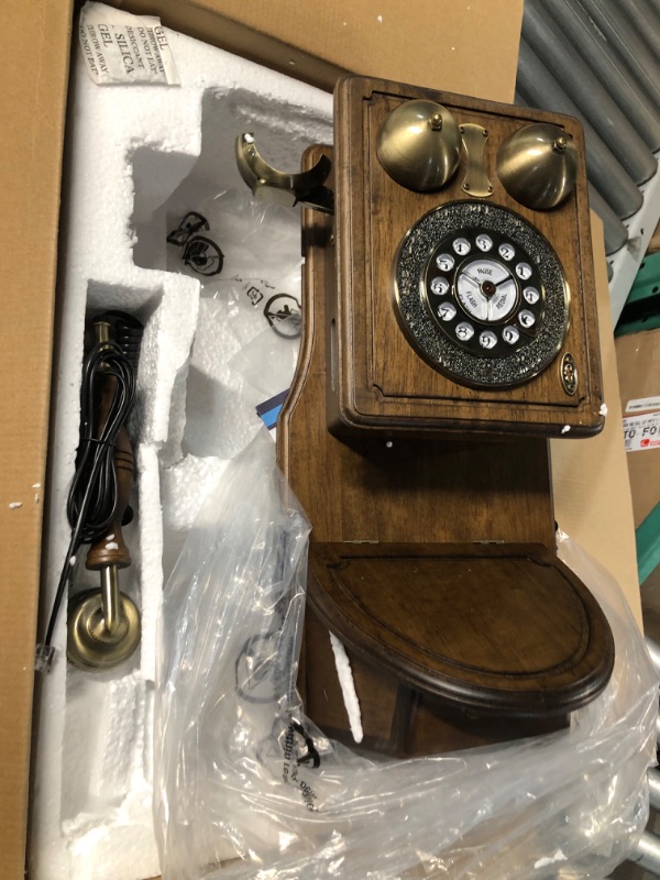 Photo 4 of Pyle Vintage/Classic Style Corded Phone - Retro Design Landline Telephone, Antique Wall-Mount Phone