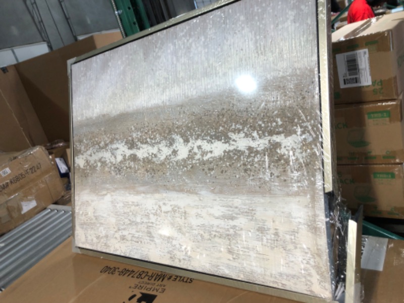 Photo 2 of ***CORNER DAMAGED - SEE PICTURES***
Empire Art Direct Abstract Wall Art Textured Hand Painted Canvas by Martin Edwards, Champagne Silver Frame, 40" x 30"