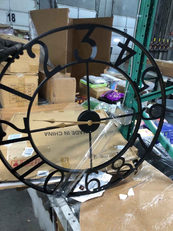 Photo 2 of * some numbers have minor damage *
30 Inch Metal Wall Clock, Oversized Modern Farmhouse Wall Clock, 