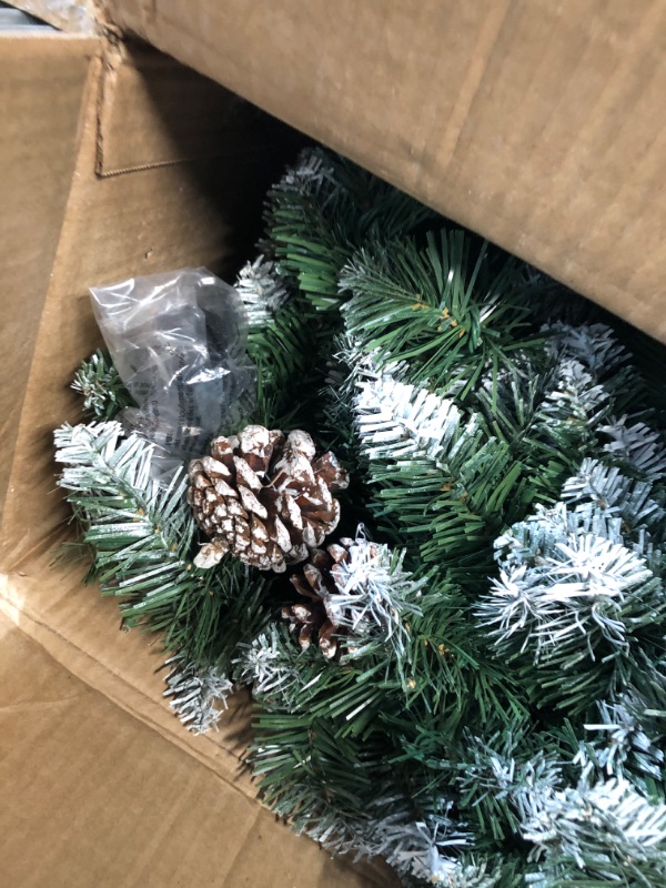 Photo 2 of ***USED - POSSIBLY MISSING PARTS*** 
6ft Pre-Lit Christmas Tree Artificial Christmas Tree Pine Cones and 270 Warm White & Color LED Changing Lights