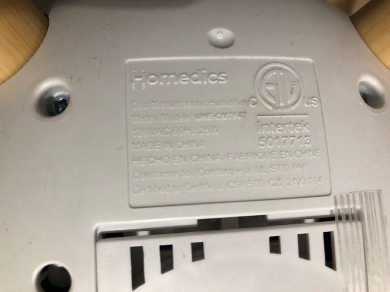 Photo 6 of **DAMAGE** **POWERS ON** **SEE CLERK NOTES** Homedics Ultrasonic Humidifier