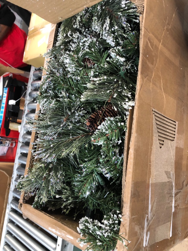 Photo 2 of ***MISSING STAND AND CORD**
National Tree Company Pre-Lit 'Feel Real' Artificial Slim Downswept Christmas Tree 6.5 ft Tree