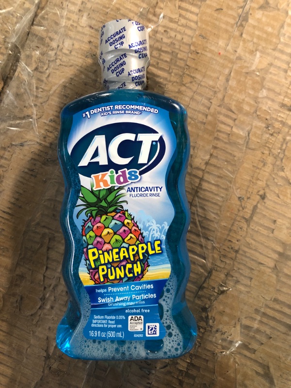 Photo 2 of ACT Kids Anticavity Fluoride Rinse Pineapple Punch 16.9 fl. oz. Accurate Dosing Cup, Alcohol Free