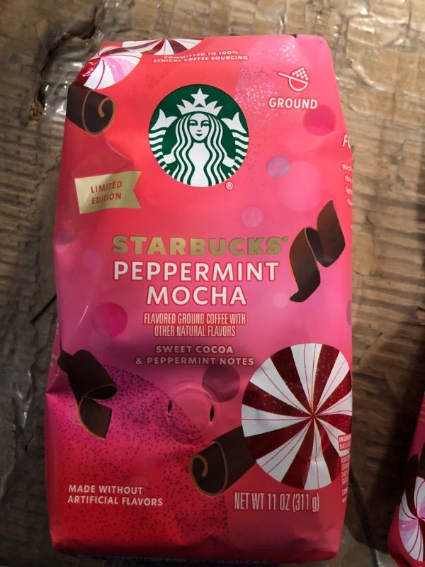 Photo 2 of Starbucks Limited Edition Ground Coffee (Peppermint Mocha, 11 Ounce (Pack of 1)) Peppermint Mocha 11 Ounce (Pack of 1)