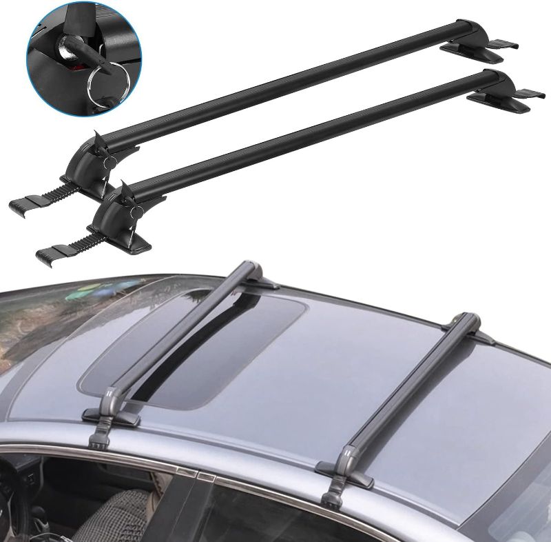 Photo 1 of **NON REFUNDABLE NO RETURNS SOLD AS IS**
**PARTS ONLY**Universal Roof Rack Crossbars, 43" Aluminum Crossbars with Anti-Theft Lock Adjustable Window Frame for Car Without Side Rails for Bike Kayak Cargo Luggage, 165LBS Capacity Black
