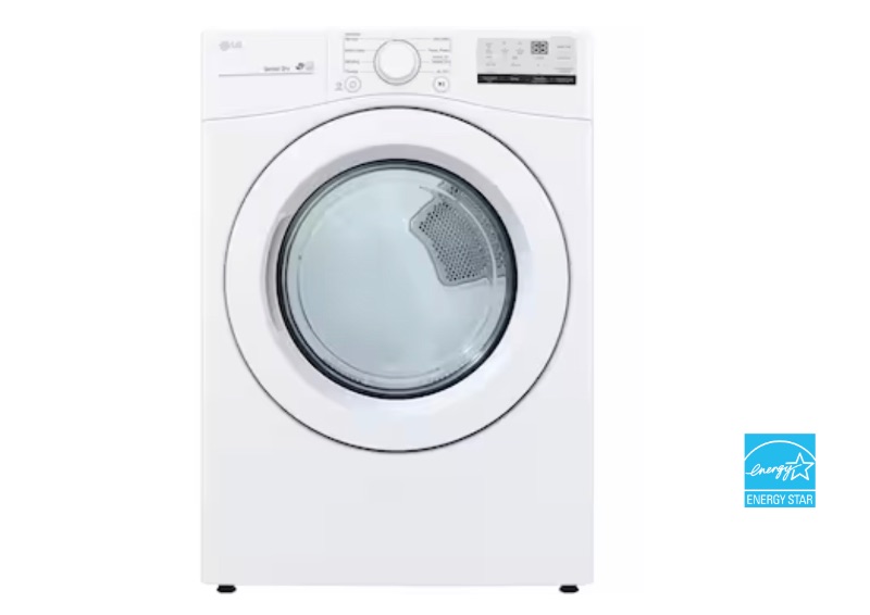 Photo 1 of LG 7.4-cu ft Stackable Electric Dryer (White) ENERGY STAR