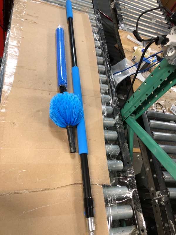 Photo 1 of 5-to-12 Foot Cobweb Duster with Extension Pole BLUE