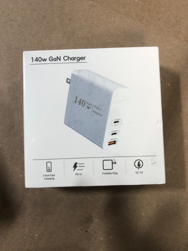 Photo 2 of 140W USB C Charger,YooCas PD3.1 GaN 3Port Type C Wall Charger Fast Charging Station Adapter, PD PPS Charger Block for MacBook Pro 16"/Air, iPhone 15 Pro Max, Galaxy S22/S21,Tablet &Laptop Surface White