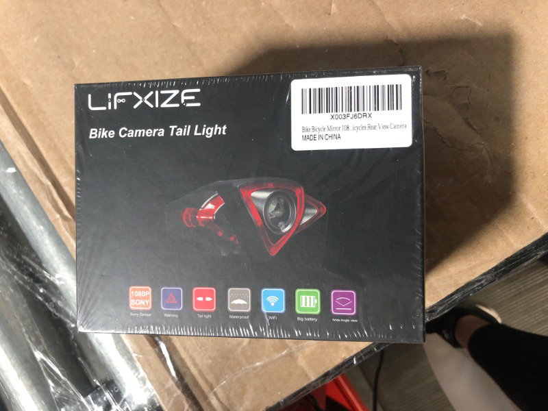 Photo 2 of * used item * 
Bike Camera Rear View LIFXIZE Bicycle Rear View Mirror with Tail Light 1080p Bike Camera Night Vision 